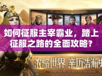如何征服主宰霸業(yè)，踏上征服之路的全面攻略？