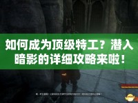 如何成為頂級(jí)特工？潛入暗影的詳細(xì)攻略來(lái)啦！