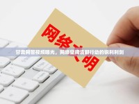 甘肅網(wǎng)警視頻曝光，網(wǎng)絡(luò)空間清朗行動(dòng)的銳利利劍