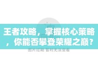 王者攻略，掌握核心策略，你能否攀登榮耀之巔？