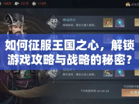 如何征服王國之心，解鎖游戲攻略與戰(zhàn)略的秘密？