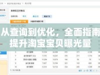 從查詢到優(yōu)化，全面指南提升淘寶寶貝曝光量