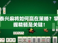 泰興麻將如何贏在策略？掌握精髓是關(guān)鍵！