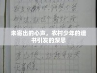 未寄出的心聲，農(nóng)村少年的遺書引發(fā)的深思