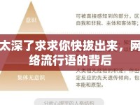 太深了求求你快拔出來，網(wǎng)絡(luò)流行語的背后