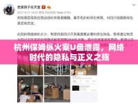 杭州保姆縱火案U盤泄露，網(wǎng)絡(luò)時(shí)代的隱私與正義之殤