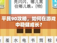 平民90攻略，如何在游戲中穩(wěn)健成長？