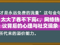 太大了吞不下高c，網(wǎng)絡(luò)熱議背后的心理與社交現(xiàn)象