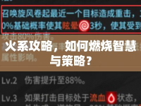 火系攻略，如何燃燒智慧與策略？