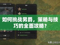 如何挑戰(zhàn)男爵，策略與技巧的全面攻略？