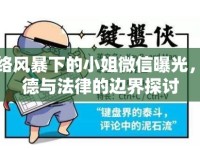 網(wǎng)絡(luò)風(fēng)暴下的小姐微信曝光，道德與法律的邊界探討