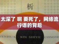太深了 啊 要死了，網(wǎng)絡(luò)流行語(yǔ)的背后