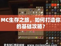 MC生存之旅，如何打造你的基礎攻略？