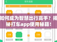 如何成為智慧出行高手？揭秘打車app使用秘籍！