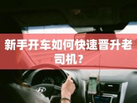 新手開車如何快速晉升老司機？