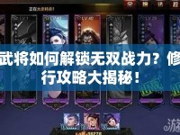 武將如何解鎖無雙戰(zhàn)力？修行攻略大揭秘！