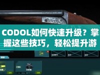 CODOL如何快速升級(jí)？掌握這些技巧，輕松提升游戲等級(jí)與技能！