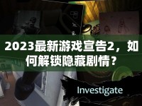 2023最新游戲宣告2，如何解鎖隱藏劇情？