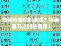 如何玩轉(zhuǎn)官職游戲？揭秘晉升之路的奧秘！