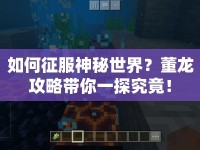 如何征服神秘世界？董龍攻略帶你一探究竟！