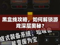 黑盒線(xiàn)攻略，如何解鎖游戲深層奧秘？