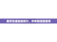 重慶優(yōu)速加速前行，共筑物流新篇章