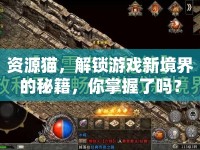 資源貓，解鎖游戲新境界的秘籍，你掌握了嗎？