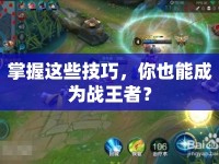掌握這些技巧，你也能成為戰(zhàn)王者？