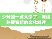 少爺輕一點(diǎn)太深了，網(wǎng)絡(luò)熱梗背后的文化解讀