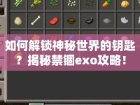 如何解鎖神秘世界的鑰匙？揭秘禁錮exo攻略！