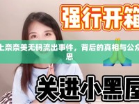 川上奈奈美無碼流出事件，背后的真相與公眾反思