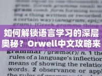 如何解鎖語言學(xué)習(xí)的深層奧秘？Orwell中文攻略來幫你！