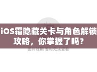 iOS霜隱藏關(guān)卡與角色解鎖攻略，你掌握了嗎？