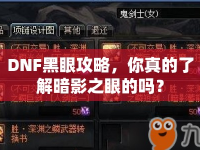 DNF黑眼攻略，你真的了解暗影之眼的嗎？