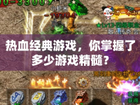 熱血經(jīng)典游戲，你掌握了多少游戲精髓？