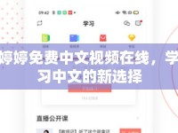 婷婷免費(fèi)中文視頻在線，學(xué)習(xí)中文的新選擇