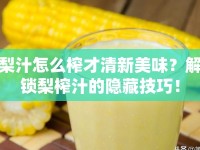 梨汁怎么榨才清新美味？解鎖梨榨汁的隱藏技巧！