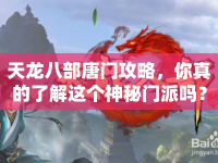天龍八部唐門攻略，你真的了解這個神秘門派嗎？