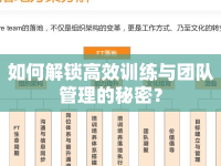 如何解鎖高效訓(xùn)練與團(tuán)隊(duì)管理的秘密？