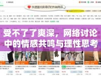 受不了了爽深，網(wǎng)絡(luò)討論中的情感共鳴與理性思考