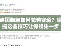 韓國跑跑如何馳騁賽道？掌握這些技巧讓你領(lǐng)先一步！