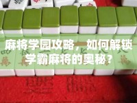 麻將學(xué)園攻略，如何解鎖學(xué)霸麻將的奧秘？