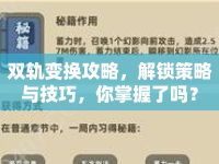 雙軌變換攻略，解鎖策略與技巧，你掌握了嗎？