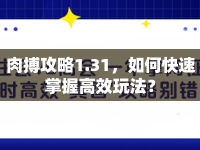 肉搏攻略1.31，如何快速掌握高效玩法？