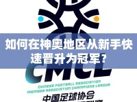 如何在神奧地區(qū)從新手快速晉升為冠軍？