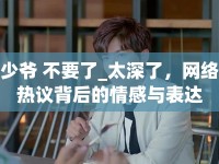 少爺 不要了_太深了，網(wǎng)絡(luò)熱議背后的情感與表達(dá)