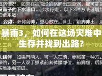 暴雨3，如何在這場(chǎng)災(zāi)難中生存并找到出路？