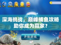 深海挑戰(zhàn)，巔峰捕魚攻略助你成為贏家？