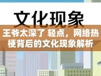 王爺太深了 輕點，網(wǎng)絡(luò)熱梗背后的文化現(xiàn)象解析