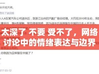 太深了 不要 受不了，網(wǎng)絡(luò)討論中的情緒表達(dá)與邊界感